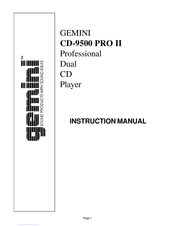 Gemini CD-9500 PRO II Mode D'emploi