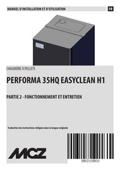 MCZ Performa 35HQ EasyClean H1 Manuel D'installation Et D'utilisation