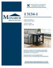 Monarch Specialties I 3134-1 Instructions D'assemblage