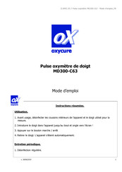 oxycure MD300-C63 Mode D'emploi