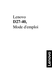 Lenovo D27-40 Mode D'emploi