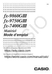 Casio fx-9750GIII Mode D'emploi