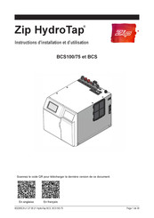 Zip HydroTap BCS ARC Instructions D'installation Et D'utilisation