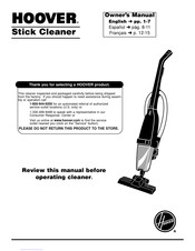 Hoover Stick Cleaner Manuel D'utilisation