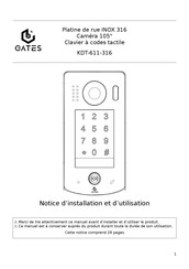 Gates KDT-611-316 Notice D'installation Et D'utilisation