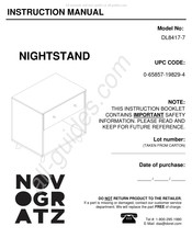 Novogratz DL8417-7 Instructions D'assemblage
