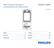 Philips POCKET MEMO DPM6000 Manuel