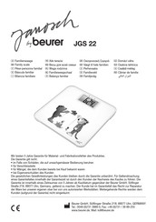 Beurer Janosch JGS 22 Mode D'emploi