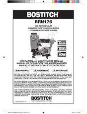 Bostitch BRN175 Manuel D'instructions Et D'entretien