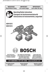 Bosch HDH181X Consignes De Fonctionnement/Sécurité
