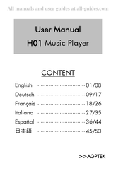 AGPtek H01 Manuel D'instructions