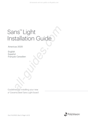 PolyVision Sans Light 1185 Instructions D'installation