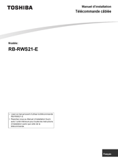 Toshiba RB-RWS21-E Manuel D'installation