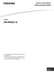 Toshiba RB-RWS21-E Manuel Du Propriétaire