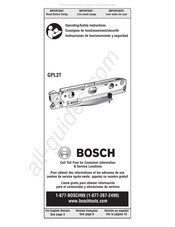 Bosch GPL3T Consignes De Fonctionnement/Sécurité