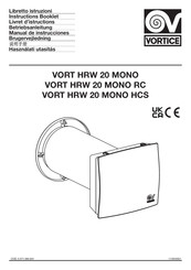 Vortice VORT HRW 20 MONO Livret D'instructions