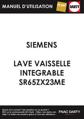 Siemens SR65ZX23ME Notice D'utilisation