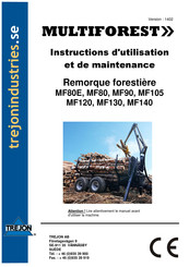 TREJON MULTIFOREST MF140 Instructions D'utilisation Et De Maintenance