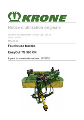 Krone EasyCut TS 360 CR Notice D'utilisation Originale