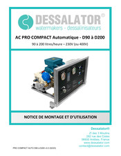 DESSALATOR D200 Notice De Montage Et D'utilisation