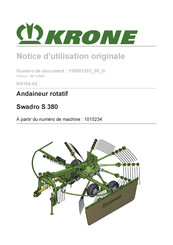 Krone 1015234 Notice D'utilisation Originale