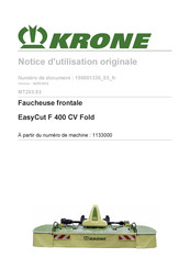 Krone EasyCut F 400 CV Fold Notice D'utilisation Originale