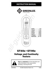 Textron Company Greenlee GT-95e Manuel D'instructions