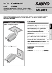 Sanyo VCC-XZ600 Manuel D'installation
