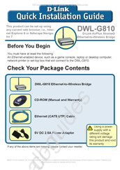 D-Link DWL-G810 Guide D'installation Rapide