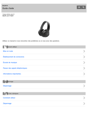 Sony MDR-ZX770BT Guide D'aide