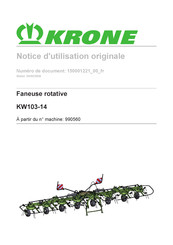 Krone 990560 Notice D'utilisation Originale