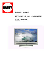 Brandt B 1605 LVDXW/MPEG2 Manuel D'utilisation