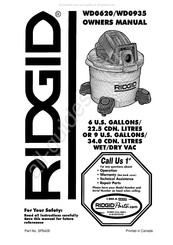 RIDGID WD0620 Mode D'emploi