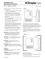 Dimplex EF12 Serie Instructions D'installation Et Mode D'emploi