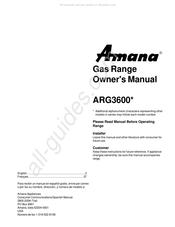 Amana ARG3600 Serie Mode D'emploi