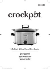 crockpot CSC085X Notice D'utilisation