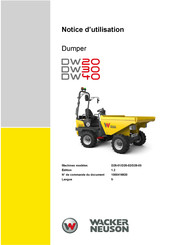 Wacker Neuson DW20 2020 Notice D'utilisation