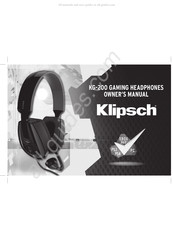 Klipsch KG-200 Mode D'emploi