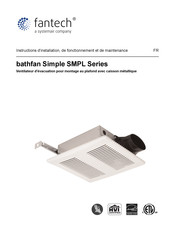 SystemAir fantech bathfan Simple SMPL Serie Instructions D'installation, De Fonctionnement Et De Maintenance