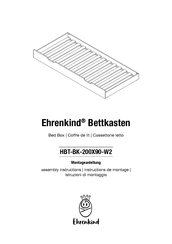 Ehrenkind HBT-BK-200X90-W2 Instructions De Montage