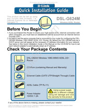 D-Link DSL-G624M Guide D'installation Rapide