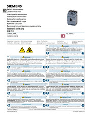 Siemens 3VA11 M Serie 3VA911 0SG10 Serie Notice D'utilisation