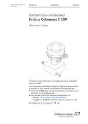 Endress+Hauser Proline Cubemass C 100 Instructions Condensées