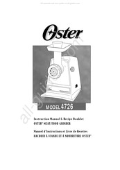 Oster 4726 Manuel D'instructions