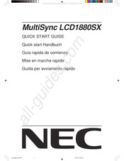 NEC MultiSync LCD1880SX Guide De Mise En Marche Rapide