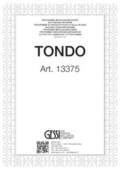 Gessi TONDO 13375 Mode D'emploi