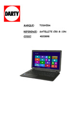 Toshiba 4020898 Manuel De L'utilisateur