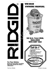 RIDGID WD2060 Mode D'emploi