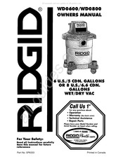 RIDGID WD0600 Mode D'emploi