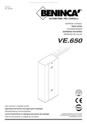 Beninca VE.650 Livret D'instructions Et Catalogue Des Pieces De Rechange